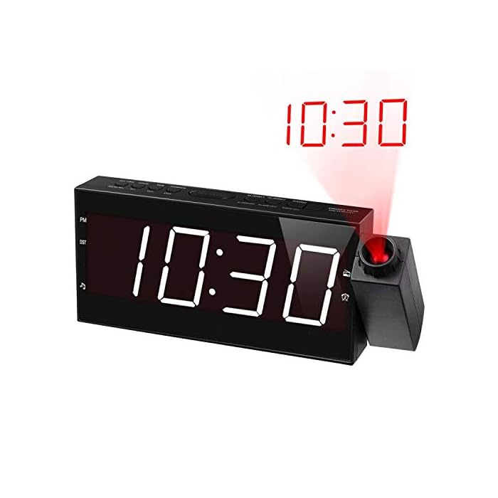 Buy Mesqool Projection Alarm Clock for Bedroom AM FM Radio & Sleep