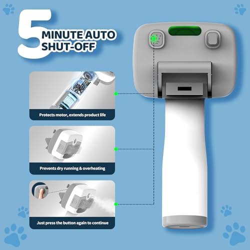 Image of 5 in 1 Pet Steam Brush for Dogs & Cats - Self Cleaning, 3 Pet Brush for Smoothing, Dematting, Thinning - Shedding, Grooming & Hair Removal, Includes Shampoo & Storage Case (8.0 inch-promax)