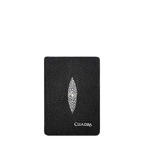 Cuadra Men's Cardholder in Genuine Stingray Leather Black, B3007MA