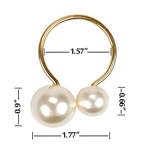 Pearl Napkin Rings Set Of 12, Gold Serviette Buckle Holder For Easter, Family Gathering, Dinner Party, Wedding Decor, Napkin Ring For Christmas, Thanksgiving Day, Friends And Family (2 Gold Pearls) #TOP5