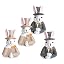 4 Rabbit Figures, Pink, Grey, 4.5 Cm