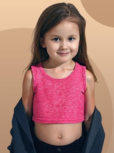 Pack Girls Athletic Crop Tank Tops Dry Fit Sleeveless Workout