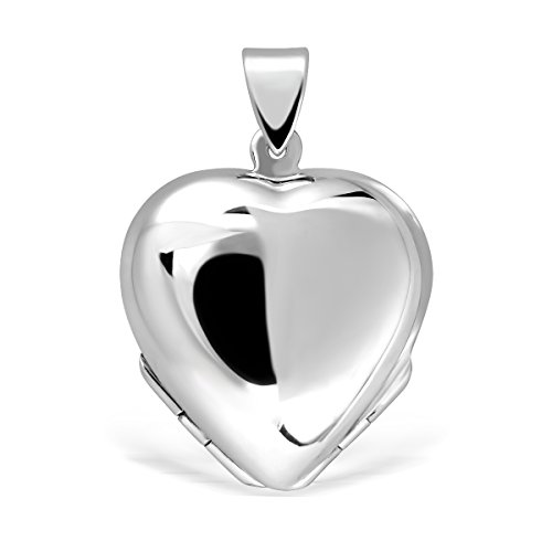 WithLoveSilver 925 Sterling Silver Heart Lucky Clover Photo for Four Pictures Pendant Locket