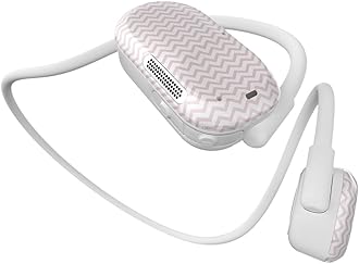 Purity Air Open Ear Headphones - True Air Conduction Wireless Bluetooth Open Ear Earbuds with Dual Mic for iPhone/Android - Secured Long Wearing Comfort, Sports Sweat Resistant (Pink Chevron)