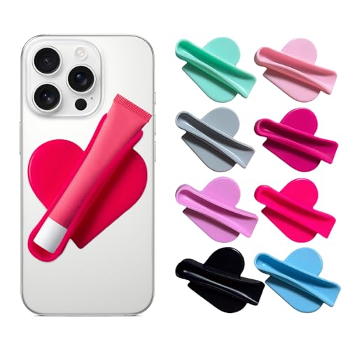Lote de 8 fundas protectoras de silicona sedosa para teléfono móvil con brillo de labios para juicy bomb, almacenamiento y accesorios, compatible con iPhone, Samsung, Galaxy, smartphones Android