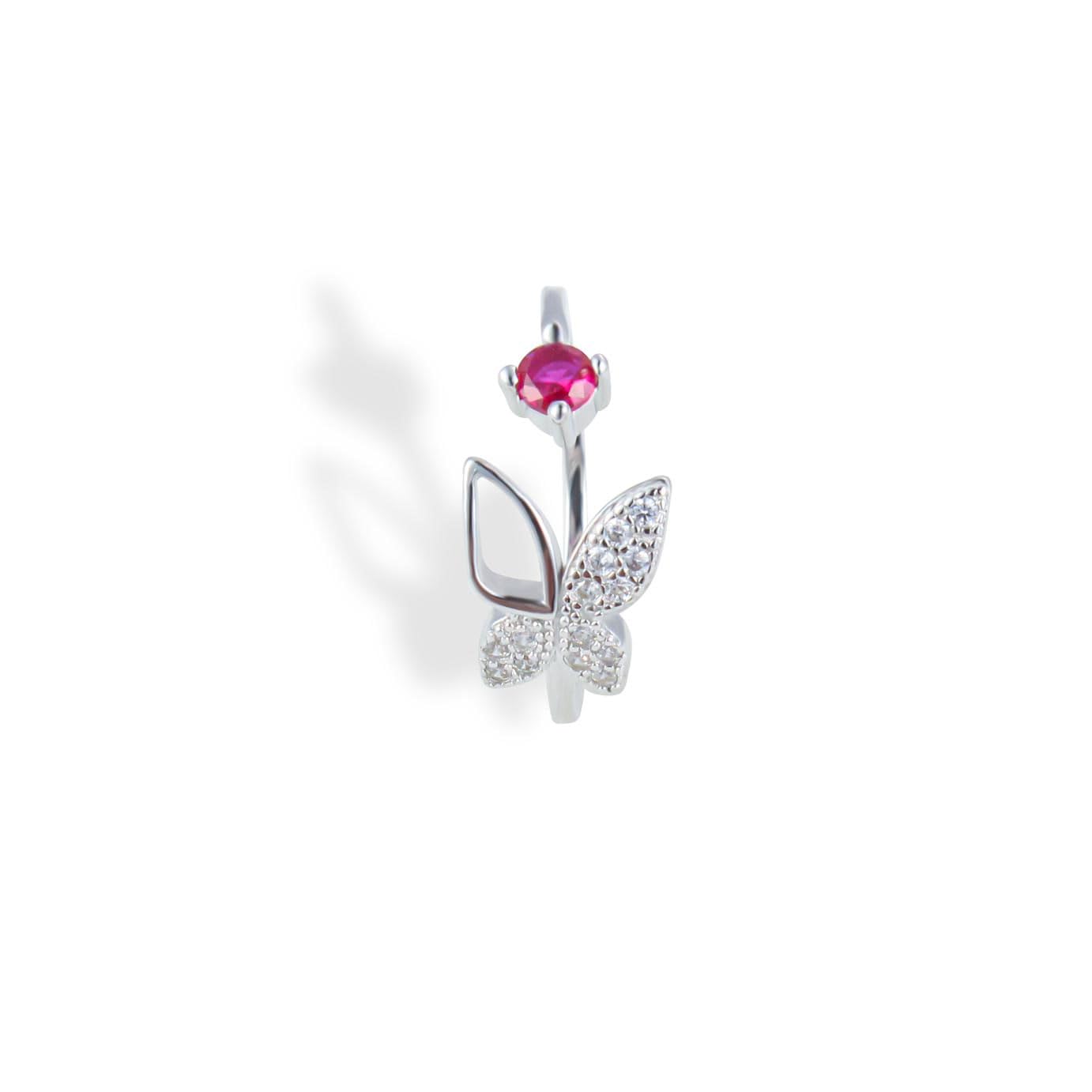 Sparkling Butterfly Charm 92.5 Silver Toe Ring-image-8