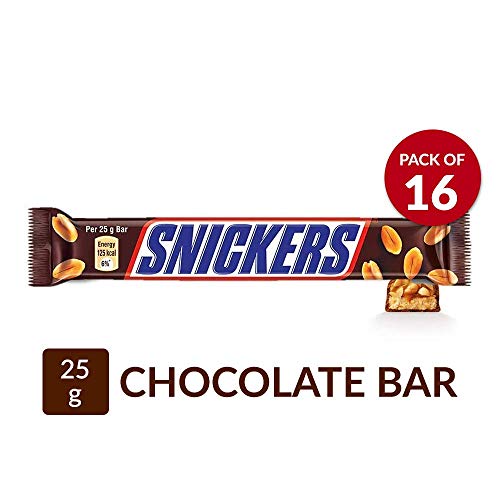 Image of Snickers Peanut Filled Chocolate Bars, 25 Grams (Pack Of 16)
