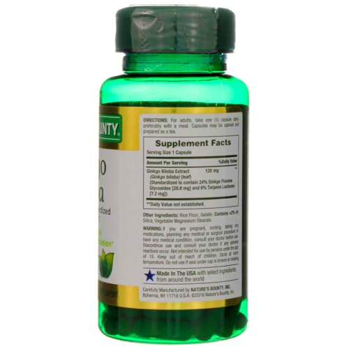 Nature's Bounty Ginkgo Biloba Capsule 120 mg 100 ea - Image 5