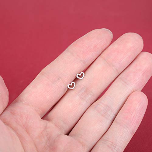 Aoedej Minimalist Heart Stud Earrings Sterling Silver Earrings Small Heart Earrings For Women Girls #TOP3