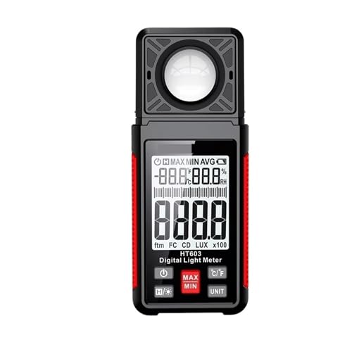 高性能デジタルLuxmeter 200000 Lux FCライトメーター照度計テスター 周囲湿度と温度計付き 家庭、農業、倉庫用
