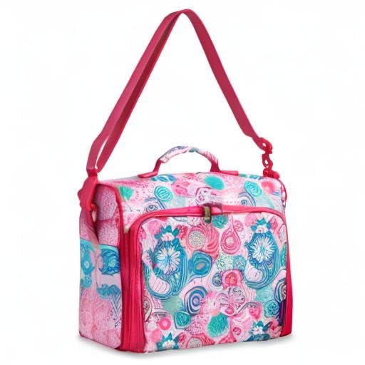 Image of J World Casey Girls Lunch Bag. Cute Insulated Lunch-Box for Women, Blue Raspberry