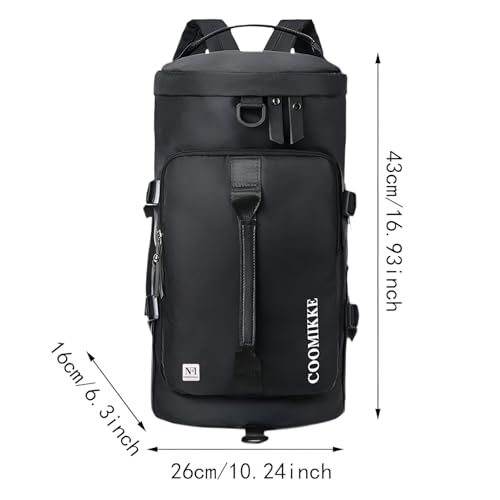 Image of NFI essentials Hiking Bag, Travel Shoulder Backpack, Rucksack Duffle Bag with Shoe Compartment & Wet Clothes for Gym, Duffel Bag for Travelling, Camping & Trekking (46x24x24cm)