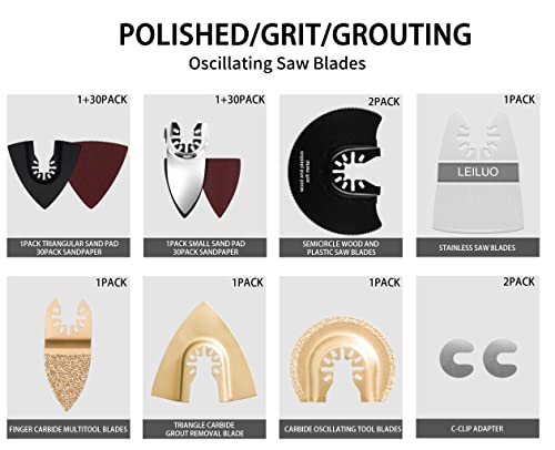81 Pack Oscillating Saw Blades LEILUO Oscillating Tool Blades to Cut Metal Wood Plastic Multitool Blades Fit Dewalt Milwaukee Makita Worx Rockwell Wen Ryobi Porter Genesis Black
