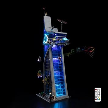 Nitemode LED Light Kit Compatible with Lego 76269, UpgradedAvengers Tower Building Models Set Lighting Accessories,No ModelRemote Sound Control Version