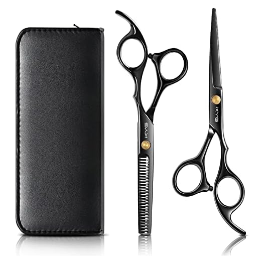 Tijeras de Peluquería Barbero Profesional - Tijeras 6.0" del Corte Acero Inoxidable 6CR para Peluquero y Salón de Corte de Cabello - Color Negro