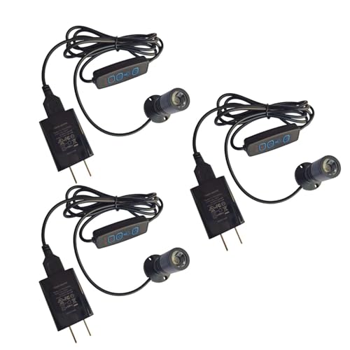 LED Mini Spotlight with Dimmer, USB Powered, Black,Adjustable Brightness, Display Light for Jewelry, Plants, Showcase (Cold White 6000K,3 Pack, 1.5W)