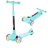 Diseño estable de 3 ruedas: el diseño de 3 ruedas hace que este Kick Scooter sea más estable y seguro, y el niño puede mantener fácilmente el equilibrio del scooter y comenzar a pedalear, adaptándose fácilmente a cualquier nivel de habilidad.