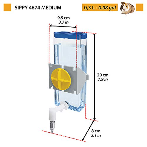 Ferplast Sippy 4674 Plastic Bottle Medium 300Cc, Clear - Image 3