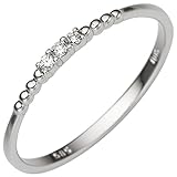 Besetzt mit 3 Diamant-Brillanten mit einem Gesamtgewicht von 0,05 ct.