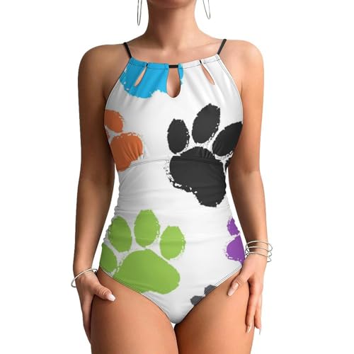 Maillot de bain une pièce femme imprimé coloré avec effet gainant