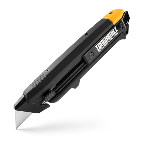 ToughBuilt – Autoloading Utility Knife, Heavy-Duty Retractable Knife with Built-In Blade Magazine, Quick-Change Mechanism, and All-Metal Construction (TB-H4-10-A)