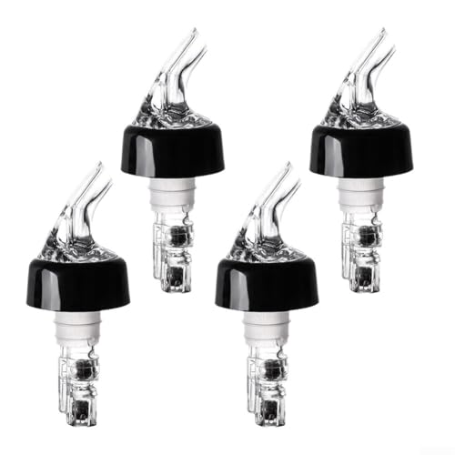 Pack de 4 botellas de licores de 30 ml, dispensador de licor, dispensador para menta, accesorios de bar de vino, diseño de rodamiento de bolas de plástico, control automático de porciones