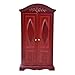 Zerodis Mini Vintage Puerta Doble de Madera 1:12 Escala Mini muñecas Muebles de casa Armario Armario Muñecas Accesorio de casa(Vino Rojo)