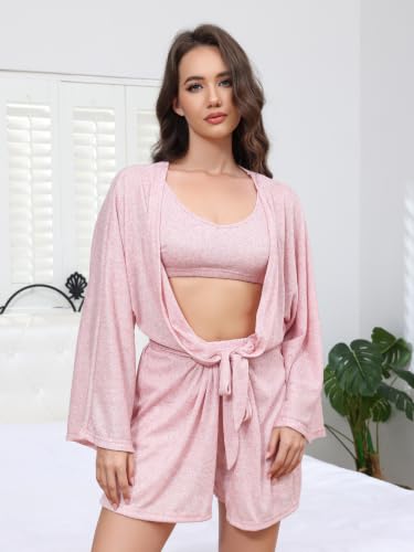 Anetyflying Pajamas for Women Set 3 Piece Knit Lounge Set Pjs Loungewear - image 7