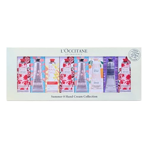 L'OCCITANE Shea Butter Hand Cream Set, 8 Travel-Size Tubes, For D...