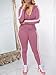 Hakubeby Women 2 Piece Outfits Casual Workout Sets Striped Bodycon Tracksuit Zip Up Long Sleeve Hoodle Jacket Jogger Pant Set Pink XL