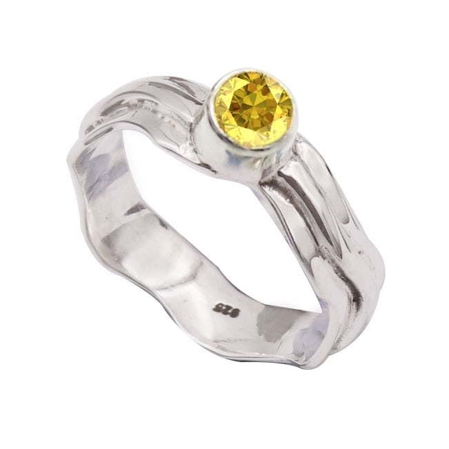JEWELSTREZORO TSR374AA - Anillo de plata de ley con piedras preciosas para hombre y mujer, todos los tamaños, hecho a mano, K 1/2, Metal Piedra preciosa., Zafiro amarillo cultivado en laboratorio
