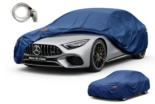Image of Kaugung Custom Fit Car Cover for Mercedes Benz SL-Class SL500,SL550,SL63,SL450, Heavy Duty Waterproof All Weather Outdoor Protection, Breathable Full Exterior Cover with Vent, Rain Sun Snow UV Proof