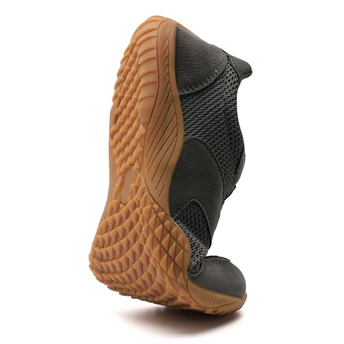 Image of Men's Barefoot Shoes Slip On Walking Tennis Sneakers for Men Zero Drop Sole Minimalist Running Shoe Darkweight Gym Workout Casual Fitness Dark Gray C US 6.5