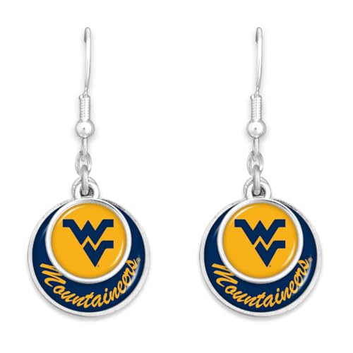 From the Heart West Virginia Mountaineers Stacked Disk Earrings Jewelry Gift Licensed WVU, Silver