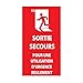 Autocollant Stickers Sortie de Secours pour une utilisation d’urgence seulement (25x13cm)