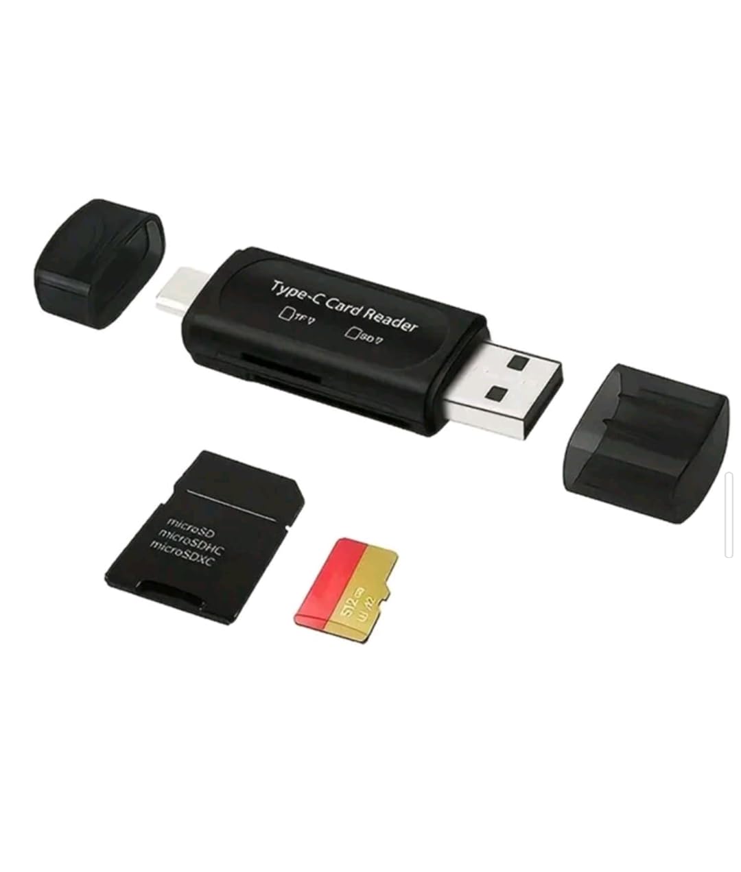 Szybki czytnik kart typu C – USB 3.0, podwójny port karty pamięci SD/TF, transfer danych 5 Gb/s, kompatybilny z laptopami, smartfonami i tabletami