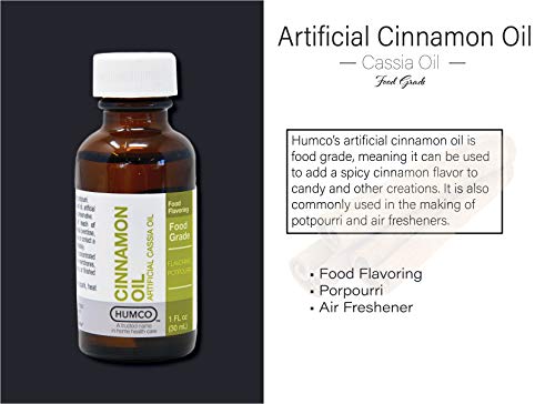 Humco-HU1931 Cinnamon Oil, 1oz. Food Grade. Commonly used in Food Flavoring. Artificial Cassia Oil