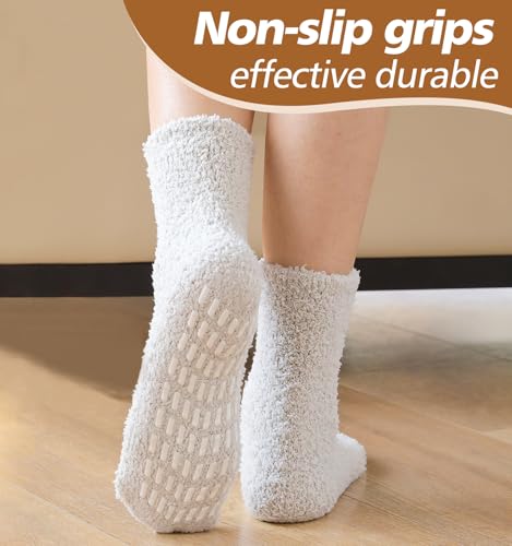 Slipper Socks for Women Men Grip Hospital Socks with Grips Fuzzy Non Slip Warm Womens Gifts2