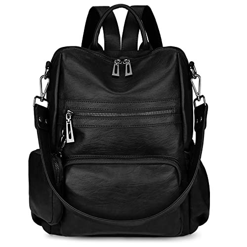 Image of Uromee Travel Backpack Purse for Women Vegan Leather Ladies Fashion Tassel Shoulder Bag Convertible with Pouch