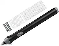 Kit Borracha Elétrica 25 Peças Portátil com Design Ergonômico – Ideal para Desenhos Técnicos, Esboços Artísticos, Escrita e Correções Precisas, Leve e de Fácil Uso Á Pilha Preto Premium