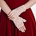 obmwang 2 Pairs Women's Lace Gloves Fingerless Floral Gloves for Bridal Prom Wedding Party Costume Accessories