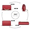 Miss Lulu Damen Umschlag Clutch Elegant Abendtasche Brauttasche Umschlag Clutch Tasche Handtasche mit Kette für Hochzeit Party Prom Rot #4