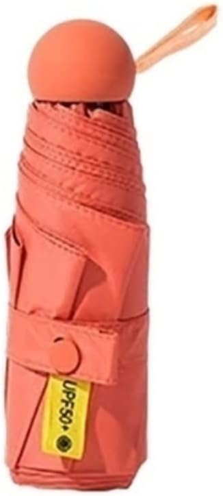 Portable Umbrella for Travel Foldable Capsule Umbrella 8-Bone UV Umbrella Sun Umbrella Waterproof Lightweight and Convenient Portable Umbrella Outdoor(Red)