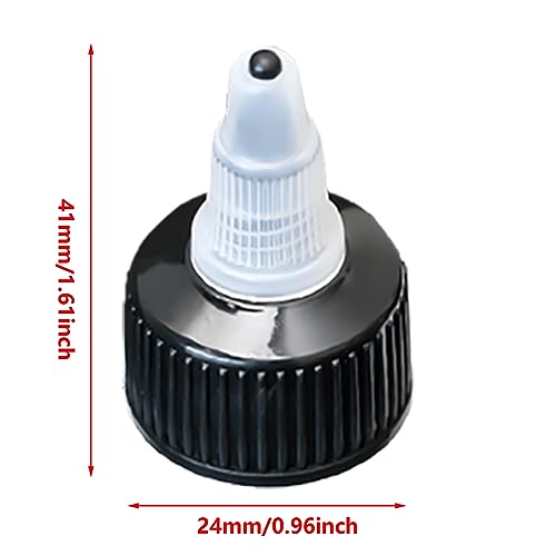 ZZHXSM 20PCS Integrated Nozzle Plastic Bottle 24/410 White for Replacement Cap for Squeezable Paint Bottles Craft Art and Glue