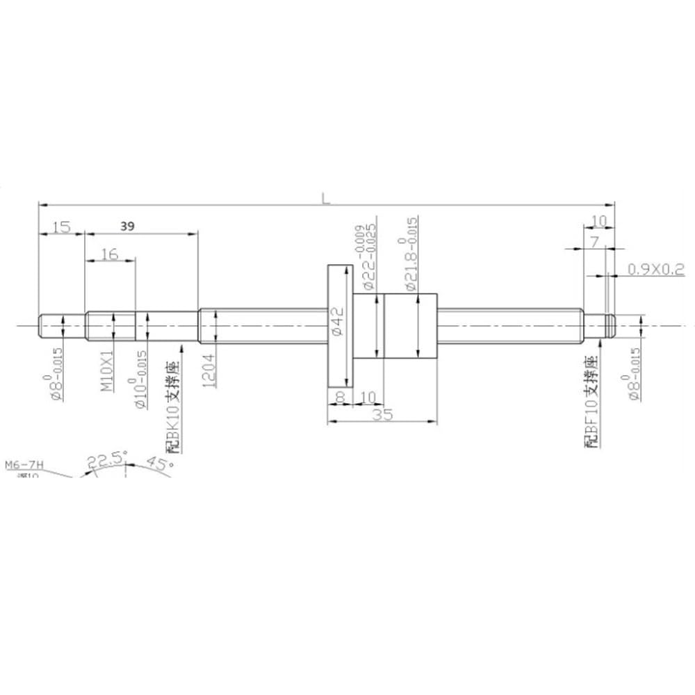 Avec extrémité usinée SFU1204, jeu RM1204, vis à billes laminées C7 + écrou à billes 1204 + boîtier d'écrou + support d'extrémité BK/BF10 + coupleur Outils de bricolage