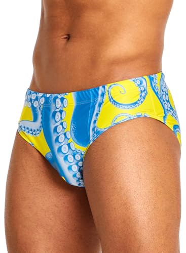 MIZOK Mens Swim Briefs Fashion Print Style Swimwear Sexy Swimsuits Bathing Suit2