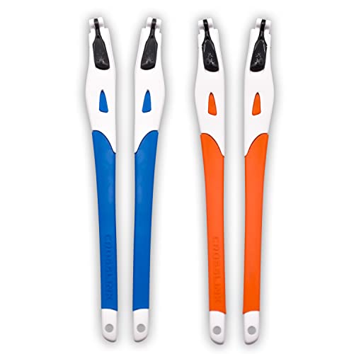 Pieds de cadre blanc avec caoutchouc bleu orange pour vos séances de sport intenses
