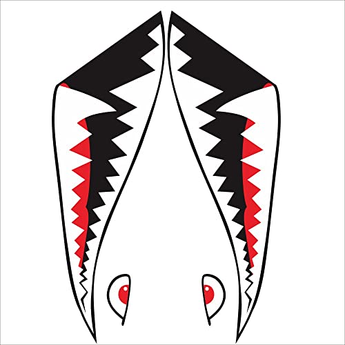 Image of Shark Mouth Car Decal, PVC Shark Teeth Sticker for Car SUV Van Truck, Pack of 2 (Type A)