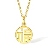ZHOU LIU FU 24K Solid Gold Pendant for Women, Real Pure Gold Jewelry Accessory Exquisite Lucky Fortune Fu Pendant for Men Lover Gifts (Not Include Necklace) A0410277