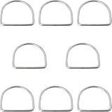 JJHXSM 8PCS 304 Stainless Steel Heavy Duty D Ring 40mm Diameter Webbing Buckle Luggage Ring Awning Ring Half Round Metal Ring for Handmade DIY Accessory Hardware Bag Ring